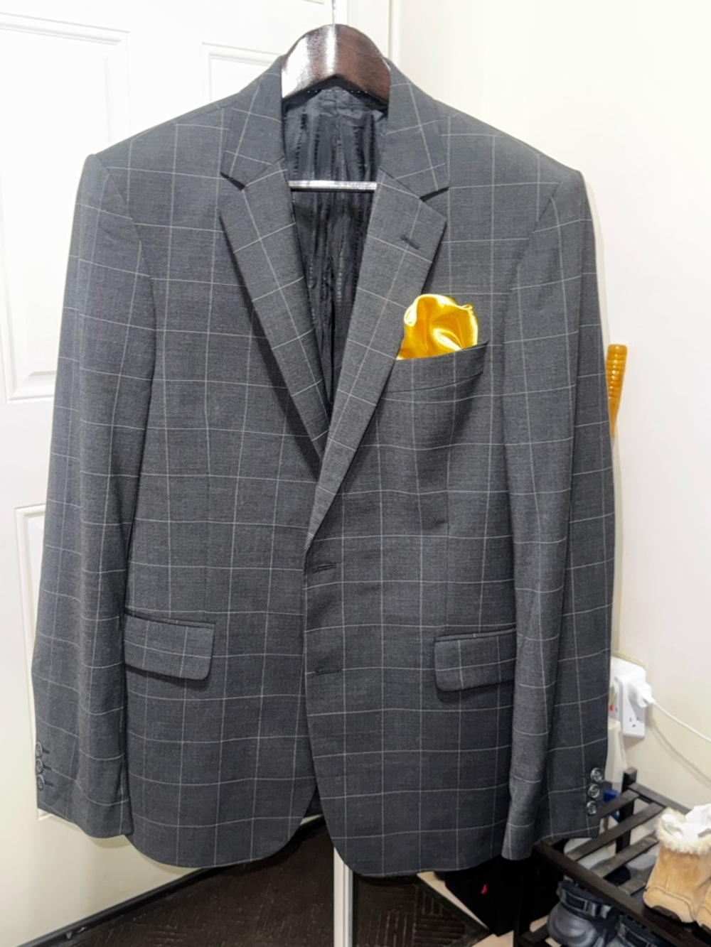 Tiger of Sweden Charcoal I Men’s I Suit Jacket I Windowpane I Size 42 US/52 EU - Picture 3 of 7